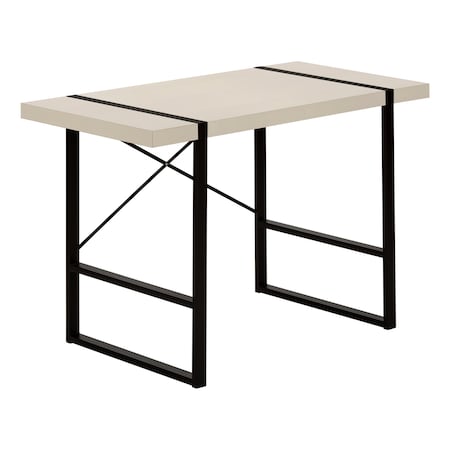 Monarch Specialties Computer Desk, Home Office, Laptop, 48"L, Work, Metal, Laminate, Beige, Black, Contemporary, Modern I 7659